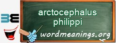 WordMeaning blackboard for arctocephalus philippi